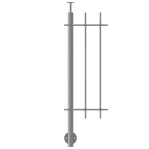 2 soros oldalt szerelt korlátoszlop D42,4mm