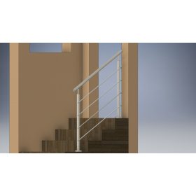   Rozsdamentes pálcás, csõ korlát rendszer 1,1m (4 soros, talpas)