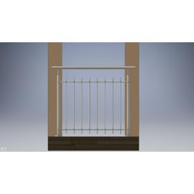   Rozsdamentes függõleges pálcás, csõ korlát rendszer 1,2m (talpas)