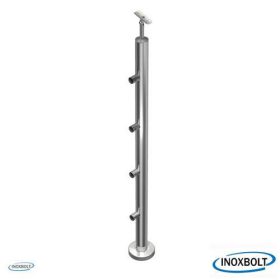 5 sodronytartós talpra szerelt korlátoszlop D42,4mm