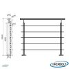 5 sodronytartós talpra szerelt korlátoszlop D42,4mm
